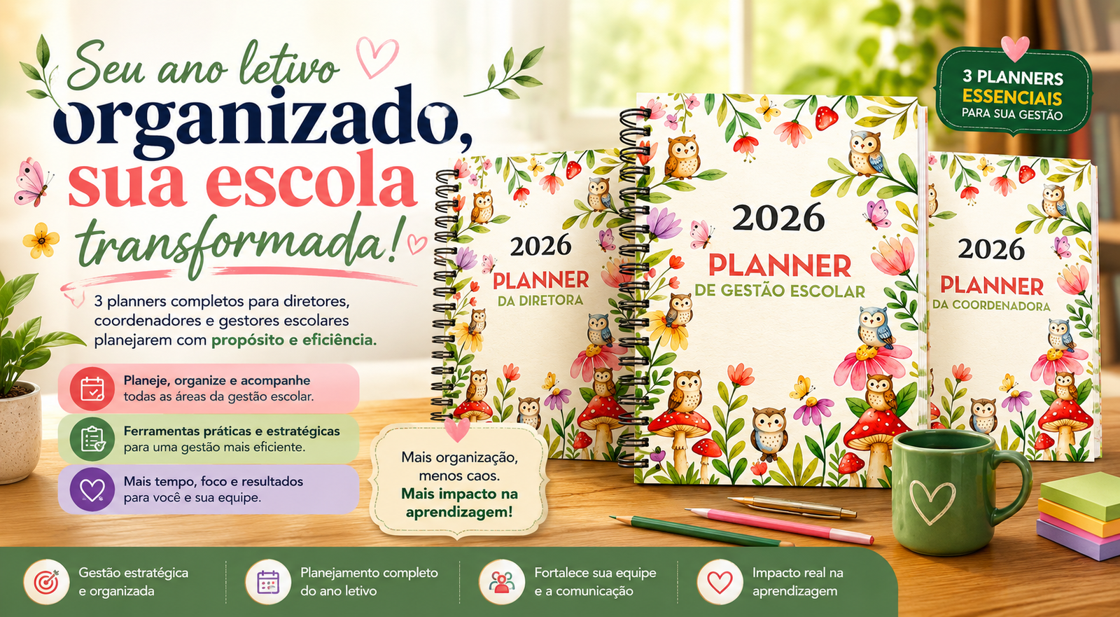Planner de Gestão Escolar 2026